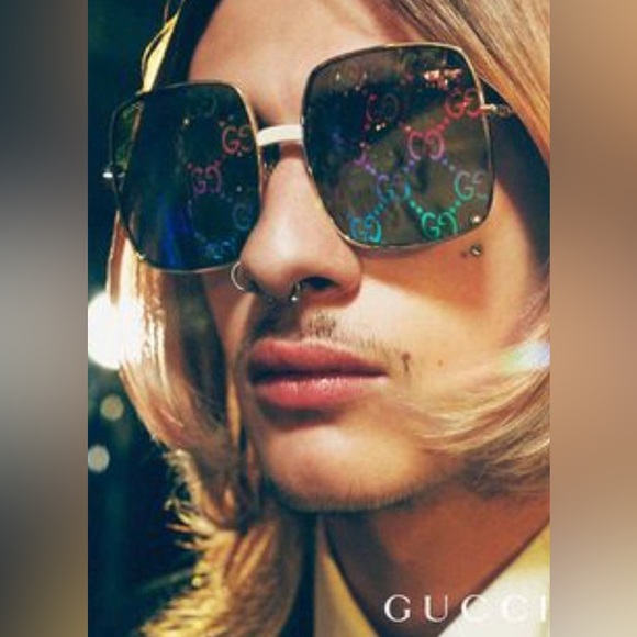GUCCI SUPREME GG04145 UNISEX SQUARE GG PRINT MONOGRAM MIRROR SUNGLASSES - Picture 6 of 17